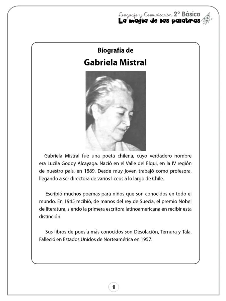 escribe la biografía de gabriela mistral - Cómo se hizo famosa Gabriela Mistral
