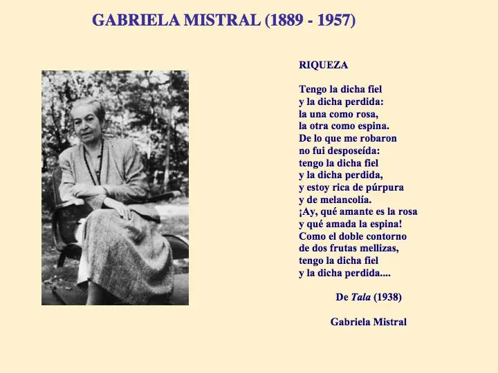 gabriela mistral poemas - Cuáles son las obras más importantes de Gabriela Mistral