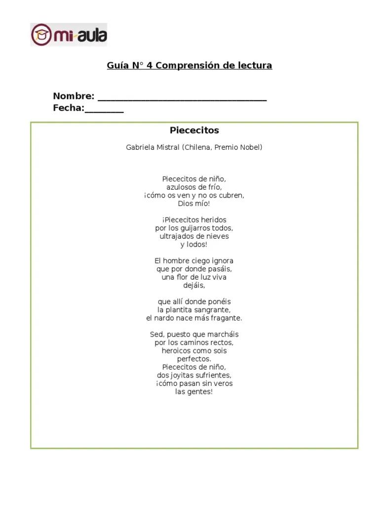 piececitos gabriela mistral análisis - Quién es el hablante lirico en el poema piececitos de Gabriela Mistral